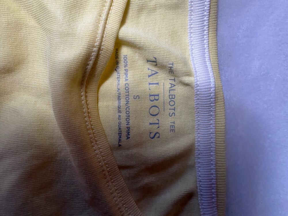 Talbots The Talbots Tee Women's Tank Top S Yellow White